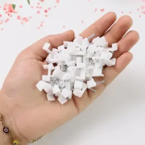 50 pcs 8mm nail cable clips set durable plastic u-type wire holder with steel nail - Stainless Steel, Cable Management Clips, Durable Plastic ( default, OS )