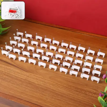 IjILhh4W0muI11Dsab4dwcyRfe6aqonrjvwlS3su.webp 50 pcs 8mm nail cable clips set durable plastic u-type wire holder with steel nail - Stainless Steel, Cable Management Clips, Durable Plastic ( default, OS )