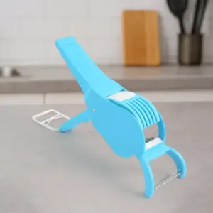 2-in-1 multipurpose handheld vegetable cutter with extra sharp 5 stainless steel blades manual kitchen tool - Stainless Steel, Durable Plastic, Compact Mini Size ( default, OS )