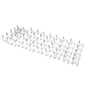 50 pcs 8mm nail cable clips set durable plastic u-type wire holder with steel nail - Stainless Steel, Cable Management Clips, Durable Plastic ( default, OS )