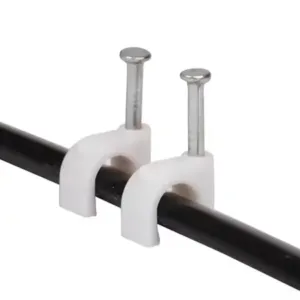 50 pcs 8mm nail cable clips set durable plastic u-type wire holder with steel nail - Stainless Steel, Cable Management Clips, Durable Plastic ( default, OS )