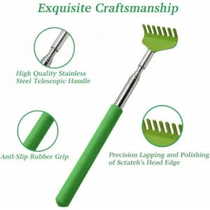 Khujli stick 57 cm long telescopic back scratcher - Stainless Steel, Non-Slip Base ( default, OS )