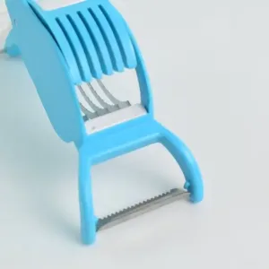 2-in-1 multipurpose handheld vegetable cutter with extra sharp 5 stainless steel blades manual kitchen tool - Stainless Steel, Durable Plastic, Compact Mini Size ( default, OS )