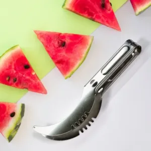 Watermelon Cantaloupe Slicer Stainless Steel Knife Corer Fruit Vegetable - Tools Kitchen Gadgets Melon Slicer Cutter Melon Fruit ( default, Standard )