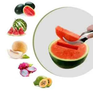 Watermelon Cantaloupe Slicer Stainless Steel Knife Corer Fruit Vegetable - Tools Kitchen Gadgets Melon Slicer Cutter Melon Fruit ( default, Standard )