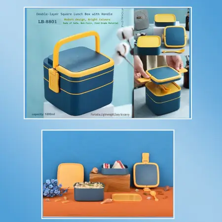 012HkpJS0g4LYnQOcmLKBB3ST1EtEhTQUgFsw9Ke.webp BLUE DOUBLE-LAYER PORTABLE LUNCH BOX STACKABLE WITH CARRYING HANDLE AND SPOON LUNCH BOX , Bento Lunch Box ( blue, Standard ).