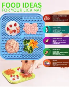 1iqLJYAVyWEy3ComYy8aqRRBLBAD9phIZr3ue4I4.webp Pet Lick Mat Slow Feeder for Dogs and Cats Peanut Butter Treat Pad Anxiety Relief Feeding Mat ( default, Standard )