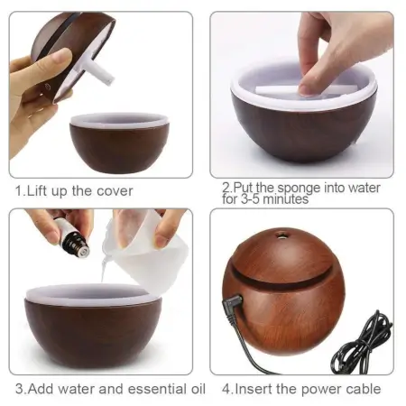 2zdnXbYmZXc8D6EMpC6M3jEkqh0zybRbxjfuJA7w.webp Wooden Cool Mist Humidifier Essential Oil Diffuser with 7 Color LED Night Light USB 130ml ( default, Standard )