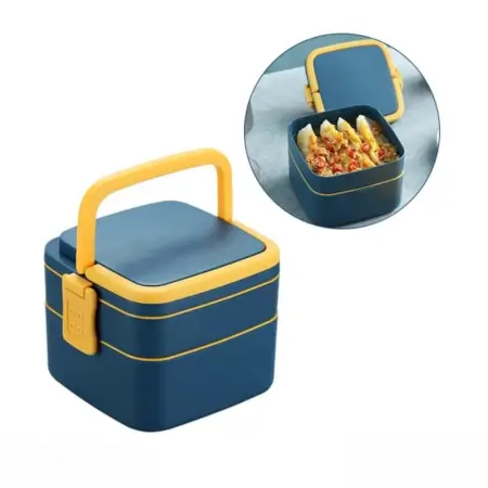 34vNkZQP8ya4Z5MFpGubeyOlmHG241xQJqM5tQuH.webp BLUE DOUBLE-LAYER PORTABLE LUNCH BOX STACKABLE WITH CARRYING HANDLE AND SPOON LUNCH BOX , Bento Lunch Box ( blue, Standard ).