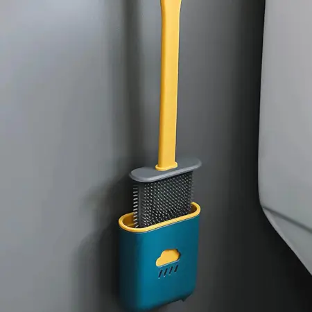 3TeweY5rd0dCLC7Sk7ID1yYBdj5eP9Tk5du9Y2wk.webp Silicone Toilet Brush/ Flexible Soft Bristle Brush with Quick Dry Holder Cleaning Brush for Toilet Accessories ( Without Box ) ( default, Standard ).