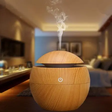 3bl7VUYlax0nJcivzoHlQp4SOUSEookxlzKQyUAZ.webp Wooden Cool Mist Humidifier Essential Oil Diffuser with 7 Color LED Night Light USB 130ml ( default, Standard )
