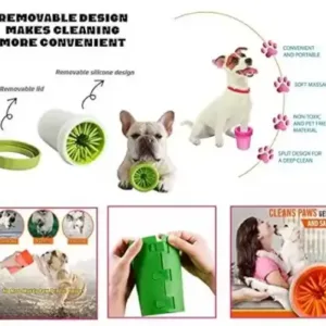 Portable Dog Paw Cleaner Cup with Soft Silicone Bristles Pet Foot Washing Cup for Small and Medium Dogs ( default, Standard )