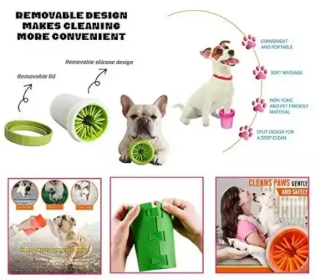 4SSDFdOVjoYdmBJVGdM2bzfc6PckhFHc7ijBuFCL.webp Portable Dog Paw Cleaner Cup with Soft Silicone Bristles Pet Foot Washing Cup for Small and Medium Dogs ( default, Standard )