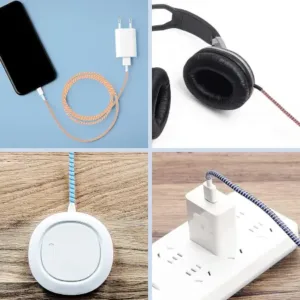 Flexible spiral cable protector sleeve durable charger cord guard - USB Powered, Cable Management Clips, Durable Plastic ( default, OS )