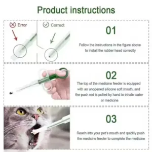 Pet Pill Dispenser Oral Medicine Feeder with Soft Silicone Tip for Dogs Cats and Small Pets ( default, Standard )