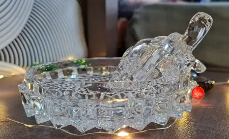 GFcbpXTuk6bT38V7FTXDnRdS3JpeEJj14tS0keSs.webp Set Look Crystal Kachua + Plate Bowl Tortoise On Plate Showpiece (Big Size) for Good Luck Turtle Vastu for Career and Luck (Glass, White) ( default, 5inch )
