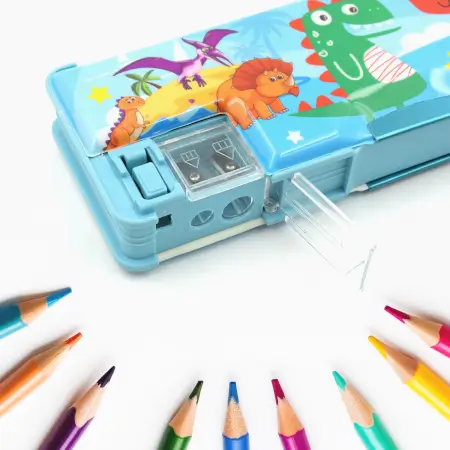 K7RVzp9KxBYPsVUKvkv13qgrHgiznvISsovKLgBJ.webp Multipurpose Compass Box, Plastic Double Deck Pencil Case with 2 Compartments, Supplies Utility Box Storage Organizer, Pencil Box for School, Cartoon Printed Pencil Case for Kids.