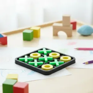 Classic Tic Tac Toe Board Game with Interlocking X & O Pieces ( default, OS )