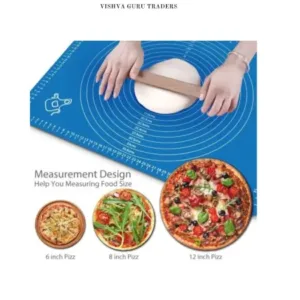 Premium Silicone Roti/Chapati Making Mat – 50×40 CM | Non-Stick, Food-Safe, Measured Pastry Mat ( blue, 50X40 CM )