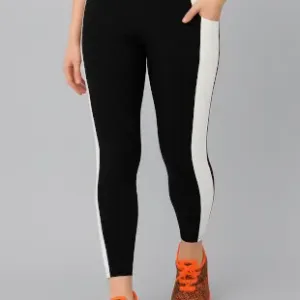 Premium Quality Mid-Waist Gym Leggings | Soft Yoga Pants | Stylish Fitness Tights for Girls or Women ( black, XL )