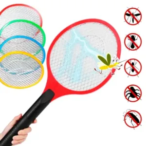 Rechargeable Electric Mosquito Killer Racket | Heavy-Duty Fly Swatter with USB Charging Cable for Indoor & Outdoor Use ( multicolor, OS )