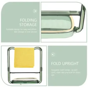 2-in-1 self-adhesive towel hanger & soap holder stand space-saving bathroom wall organizer description:- upgrade your - Stainless Steel, Foldable Design, Durable Plastic, Compact Mini Siz