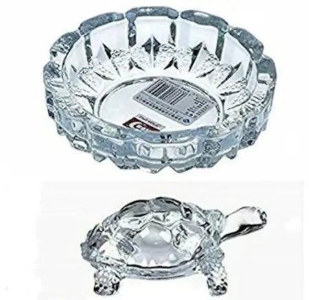 VOSmM8OCm0YsJoMeqP6htW3g5QJEf5Tb9TBG6fL8.webp Set Look Crystal Kachua + Plate Bowl Tortoise On Plate Showpiece (Big Size) for Good Luck Turtle Vastu for Career and Luck (Glass, White) ( default, 5inch )