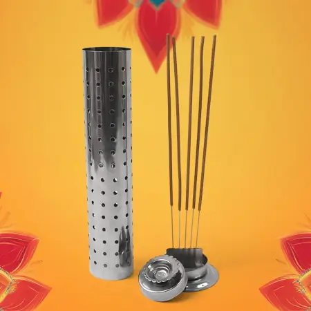 WziCP4GrrP7WWocXxnAkP1UNybvItm2G5XLZnxA9.webp Stainless Steel Agarbatti Stand with Ash Catcher – Incense Stick Holder for Home & Office (1 Pc). ( default, Standard )