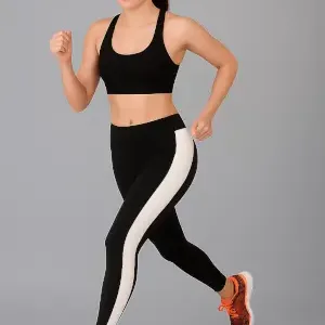 Premium Quality Mid-Waist Gym Leggings | Soft Yoga Pants | Stylish Fitness Tights for Girls or Women ( black, XL )