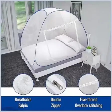 Xcn4wqIS03dECAyh6vEpKKfZEHbG0mhI982GHXrz.webp Foldable King Size Mosquito Net for Double Bed with Zipper Doors Strong Polyester Mesh Tent Style Machardani ( default, Standard )