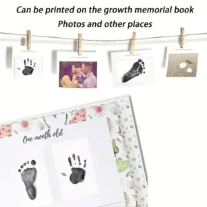 Inkless Hand and Footprint Kit Ink Pad for Baby Hand and Footprints Dog Paw Print Kit Dog Nose Print Kit Baby Footprint Kit Clean Touch Baby Foot Printing Kit Handprint Kit (Black-Pack of-1)