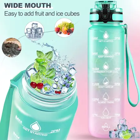 YvvEPfNvhXtJe7R821WIW1f7B8INpEWvti3Qrzis.webp Motivational Water Bottle with Straw & Time Marker, Portable Gym Water Bottle (1 L), Leakproof Reusable, Special Design for Your Sports Activity, Hiking, Camping ( default, Standard ).