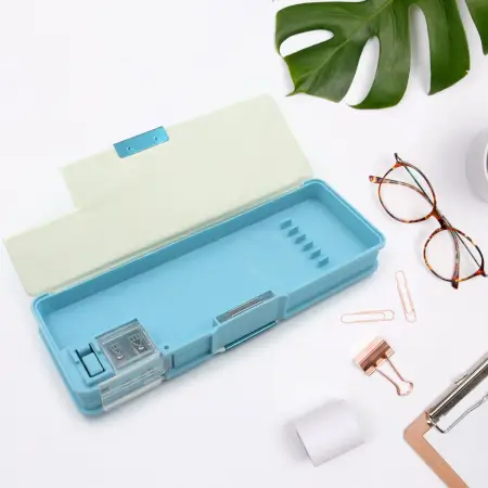 ZHmfyJi7IeSvNzR7FBtLHr1E03NEYaExQMjX4feW.webp Multipurpose Compass Box, Plastic Double Deck Pencil Case with 2 Compartments, Supplies Utility Box Storage Organizer, Pencil Box for School, Cartoon Printed Pencil Case for Kids.
