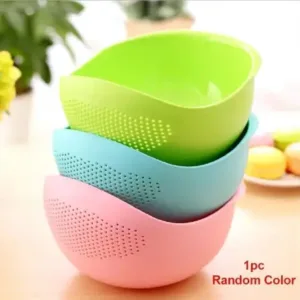 Virgin Rice Bowl Durable Plastic Strainer, Water Strainer | Vegetable & Fruits Washing Bowl ( default, Standard ).