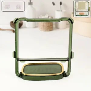 2-in-1 self-adhesive towel hanger & soap holder stand space-saving bathroom wall organizer description:- upgrade your - Stainless Steel, Foldable Design, Durable Plastic, Compact Mini Siz