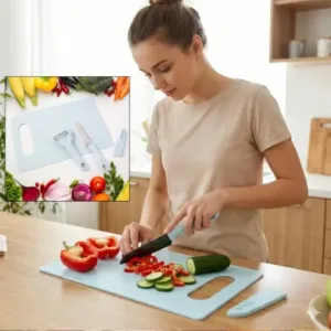 3 in 1 Kitchen Knife & Chopping Board Set with Vegetable Peeler for Daily Cooking ( default, OS )
