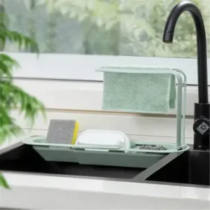 Plastic Telescopic Sink Storage Rack – Adjustable Kitchen Organizer ( default, Standard )