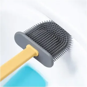 Silicone Toilet Brush/ Flexible Soft Bristle Brush with Quick Dry Holder Cleaning Brush for Toilet Accessories ( Without Box ) ( default, Standard ).
