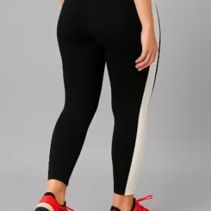Premium Quality Mid-Waist Gym Leggings | Soft Yoga Pants | Stylish Fitness Tights for Girls or Women ( black, XL )