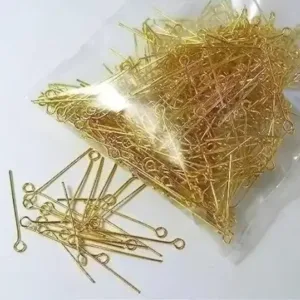 200 Pcs Golden Eye Pins – Jewellery Making Material ( default, standard )