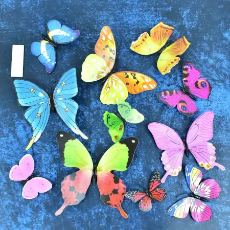 oNLdgzkb8CdNQX1USKXLQYt2Lq5isto9LHH9NoTr.webp 12 Pcs 3D Colorful Butterfly Wall Stickers Set – Removable PVC Decorative Wall Decals for Home, Bedroom, Living Room, Office & Party Decoration ( default, Standard )