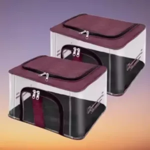 PVC Transparent Clothes Storage Boxes – 33L (Pack of 2) ( default, Standard )