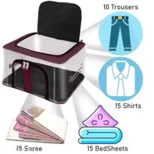 PVC Transparent Clothes Storage Boxes – 33L (Pack of 2) ( default, Standard )