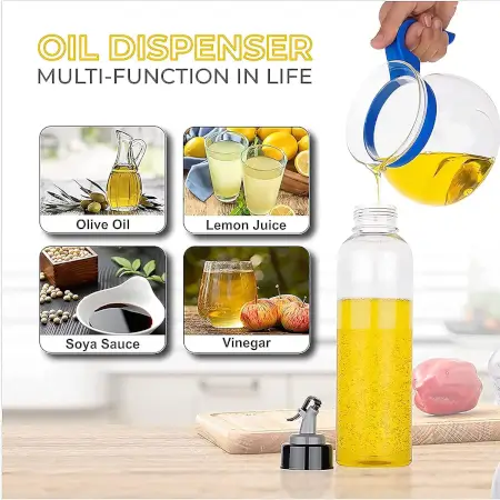 spDBdUdYwu0OXoRrkwzjFkNKURtAox2LnTFIY1H6.webp Plastic Oil Dispenser 1 Litre Cooking Oil Dispenser Bottle Oil Container,Transparent ( multicolor, 1000ml )