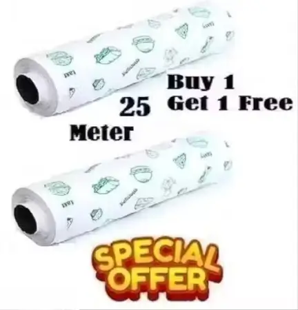 uCLIGenRflYim1P5p9CtyFDShVS5sNRSCLc5wTYz.webp Butter Paper Wrap – Printed Foil Paper for Cooking, Baking & Food Storage (Pack of 2). ( white, Free Size )