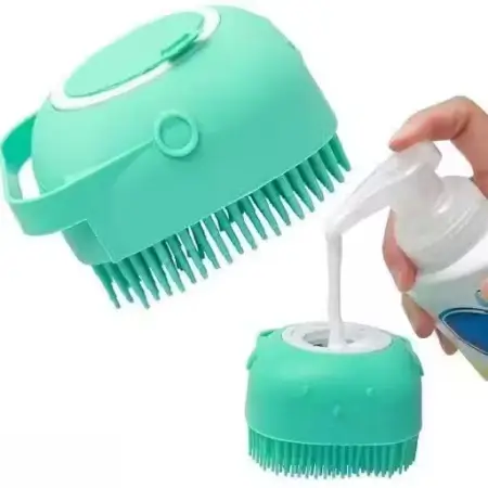 ueP3DaO4dLqRtVXra6G5YrdCr9wiv78Wgd4b0OKp.webp Silicone Pet Bath Brush with Shampoo Dispenser for Dogs and Cats ( default, Standard )