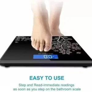 Digital Tempered Glass Weighing Scale – Flower Design LCD ( default, Standard )