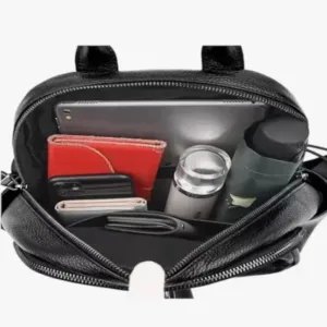 Leather Camera Backpack – Dual Compartment Solid Pattern ( default, Standard )