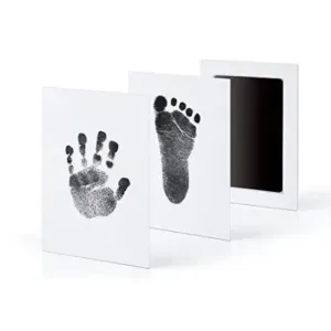 Inkless Hand and Footprint Kit Ink Pad for Baby Hand and Footprints Dog Paw Print Kit Dog Nose Print Kit Baby Footprint Kit Clean Touch Baby Foot Printing Kit Handprint Kit (Black-Pack of-1)
