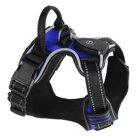 RLn54SO7nvn40qKa7VuAPMrIvoXvVrkkvurlyldw.webp Light Up Dog Harness Rechargeable LED Dog Harness No Pull Lighted Dog Vest with Handle for SmallMediumLarge Dogs ( blue, L )